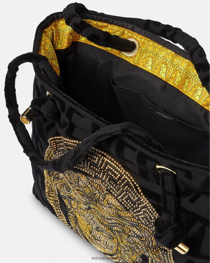 نحيف حقيبة حمل منشفة ميدوسا الكريستال Versace أسود 0FVD2J1210 الملابس الداخلية وملابس البحر