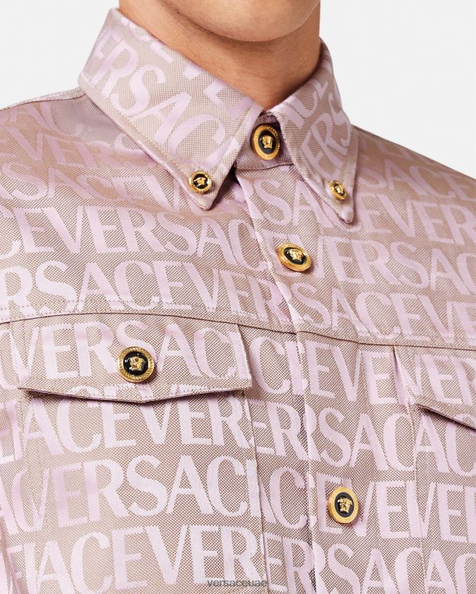 رجال كل انحاء القميص Versace الوردي والطباعة 0FVD2J1218 ملابس