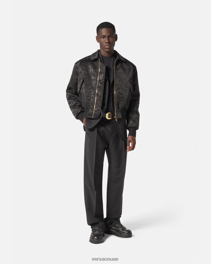 رجال سترة بومبر مزخرفة بتصميم باروكو Versace أسود 0FVD2J1226 ملابس