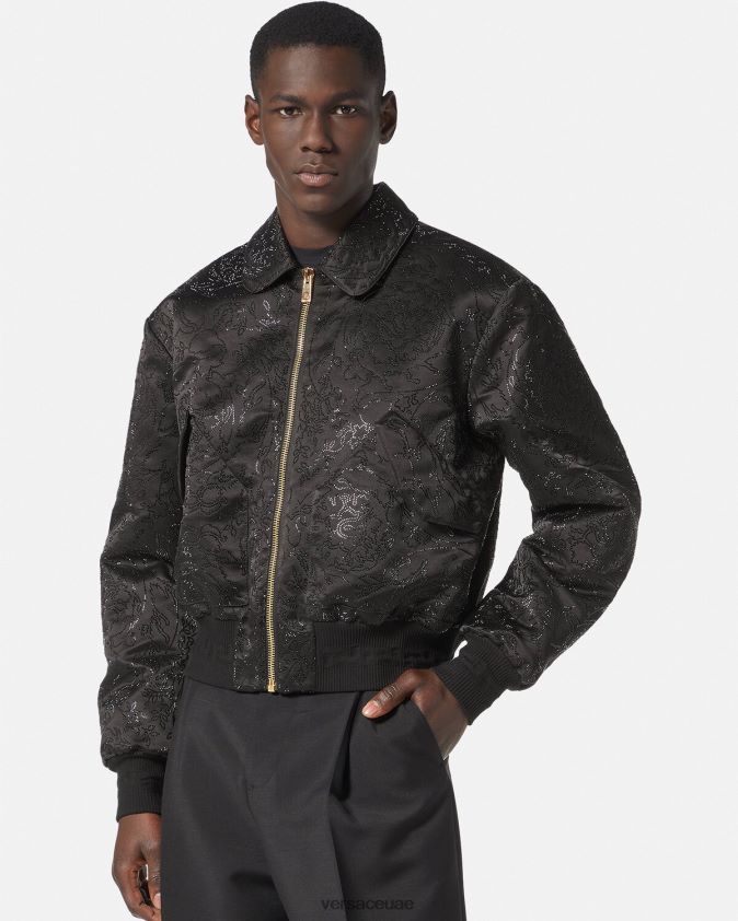 رجال سترة بومبر مزخرفة بتصميم باروكو Versace أسود 0FVD2J1226 ملابس