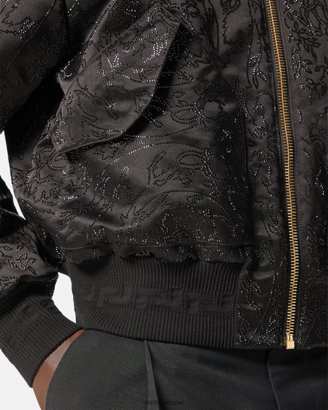 رجال سترة بومبر مزخرفة بتصميم باروكو Versace أسود 0FVD2J1226 ملابس