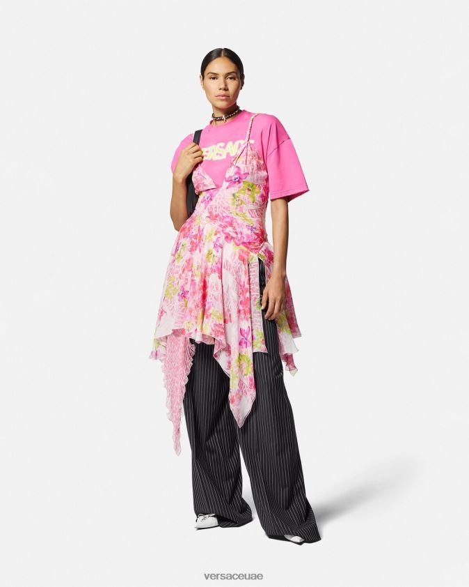 نحيف بنطال مخطط بقصة واسعة Versace أسود 0FVD2J123 ملابس