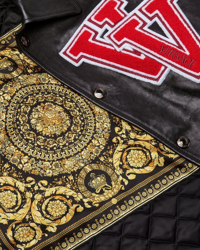 رجال سترة جلدية اسكواش Versace أسود 0FVD2J1258 ملابس