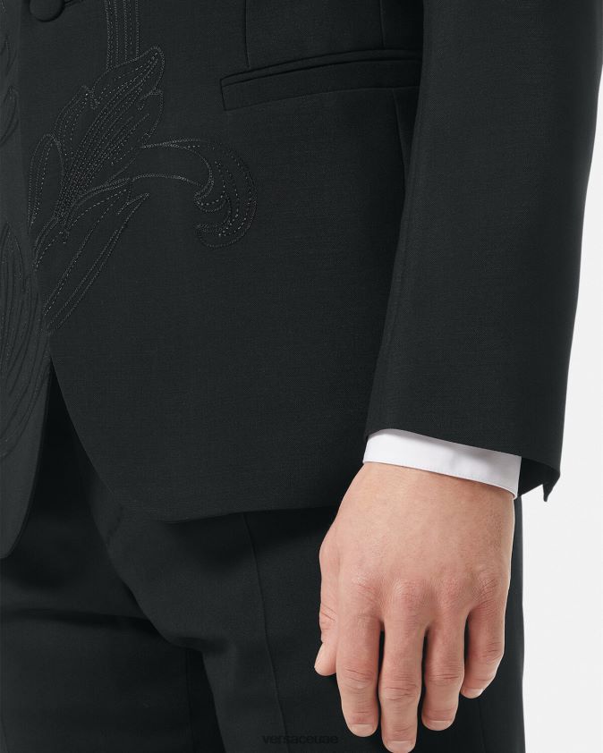 رجال سترة رسمية مطرزة بالباروكو Versace أسود 0FVD2J1262 ملابس