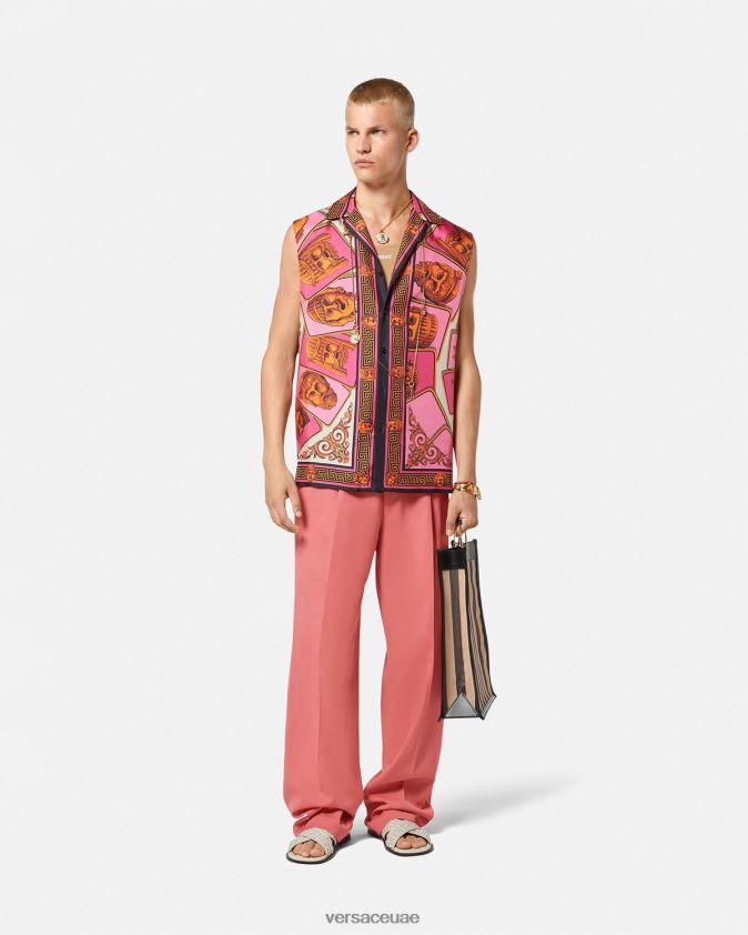 رجال بنطال رسمي واسع الساق Versace لون القرنفل 0FVD2J1274 ملابس