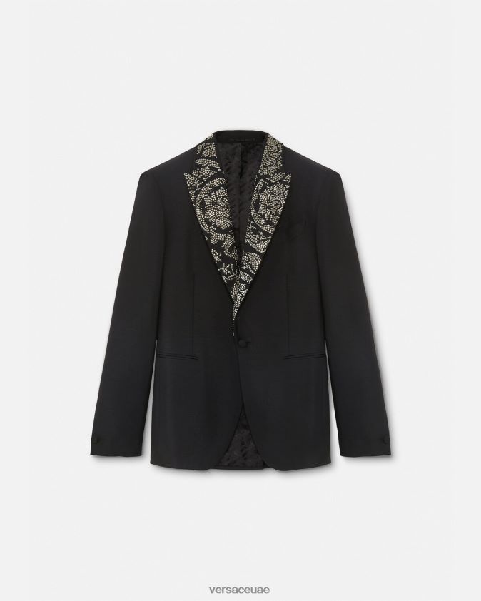 رجال سترة صورة ظلية باروكو مرصعة Versace أسود 0FVD2J1275 ملابس
