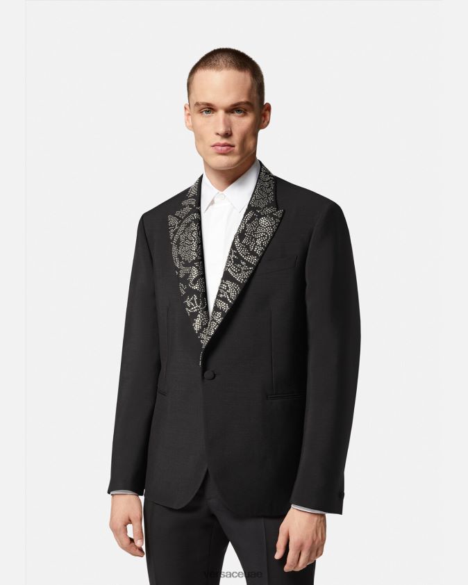رجال سترة صورة ظلية باروكو مرصعة Versace أسود 0FVD2J1275 ملابس