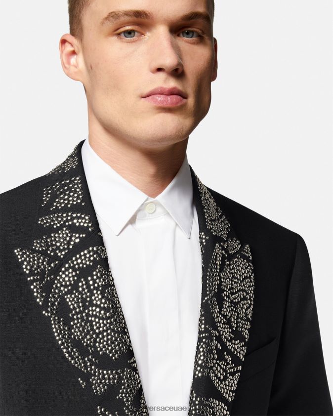 رجال سترة صورة ظلية باروكو مرصعة Versace أسود 0FVD2J1275 ملابس