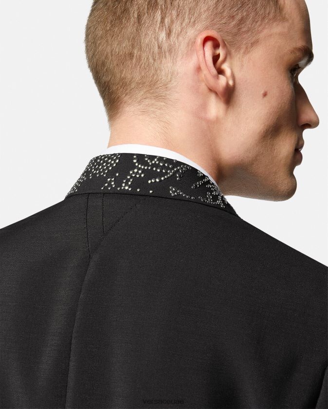 رجال سترة صورة ظلية باروكو مرصعة Versace أسود 0FVD2J1275 ملابس