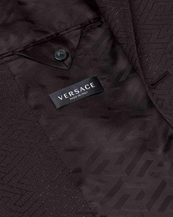 رجال سترة جاكار لا غريكا Versace أسود 0FVD2J1277 ملابس