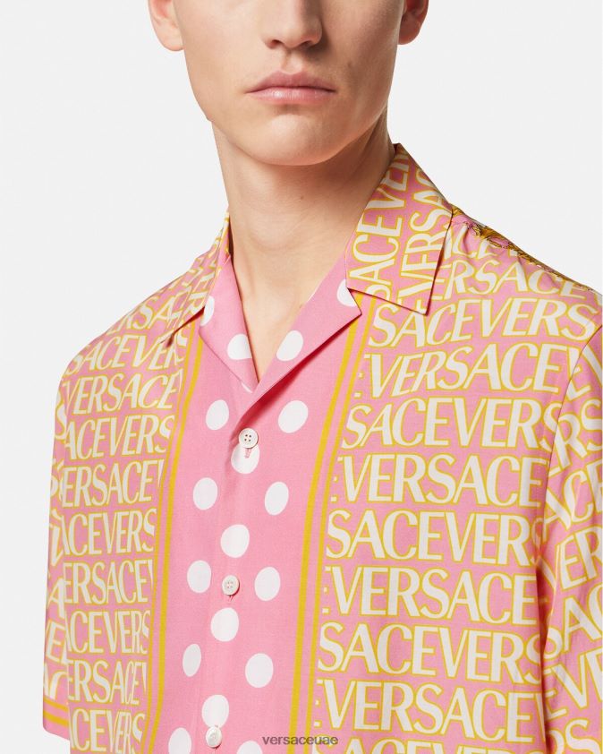 رجال قميص من مزيج القطن بالكامل Versace مطبعة 0FVD2J1288 ملابس