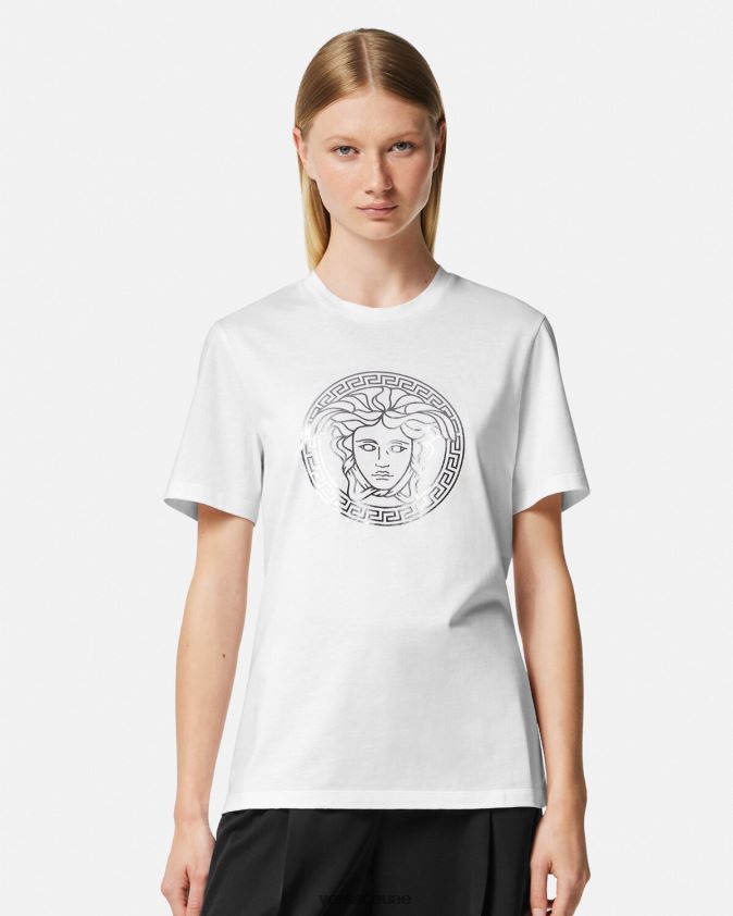 نحيف تيشيرت ميدوسا Versace أبيض فضي 0FVD2J128 ملابس