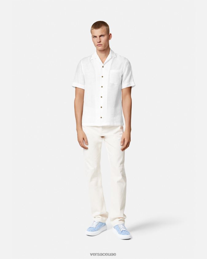 رجال قميص صورة ظلية الباروك Versace أبيض 0FVD2J1290 ملابس