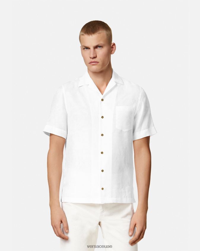 رجال قميص صورة ظلية الباروك Versace أبيض 0FVD2J1290 ملابس
