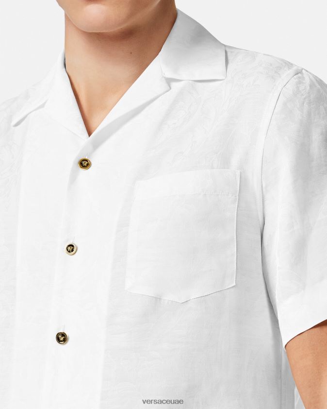 رجال قميص صورة ظلية الباروك Versace أبيض 0FVD2J1290 ملابس