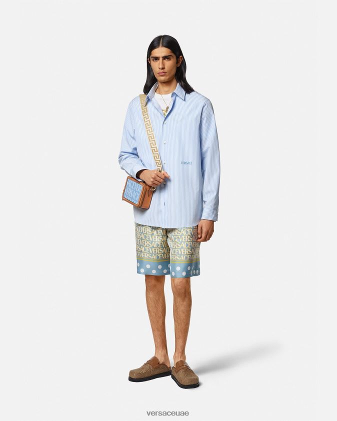 رجال قميص الباروك صدف مخطط Versace مطبعة 0FVD2J1293 ملابس