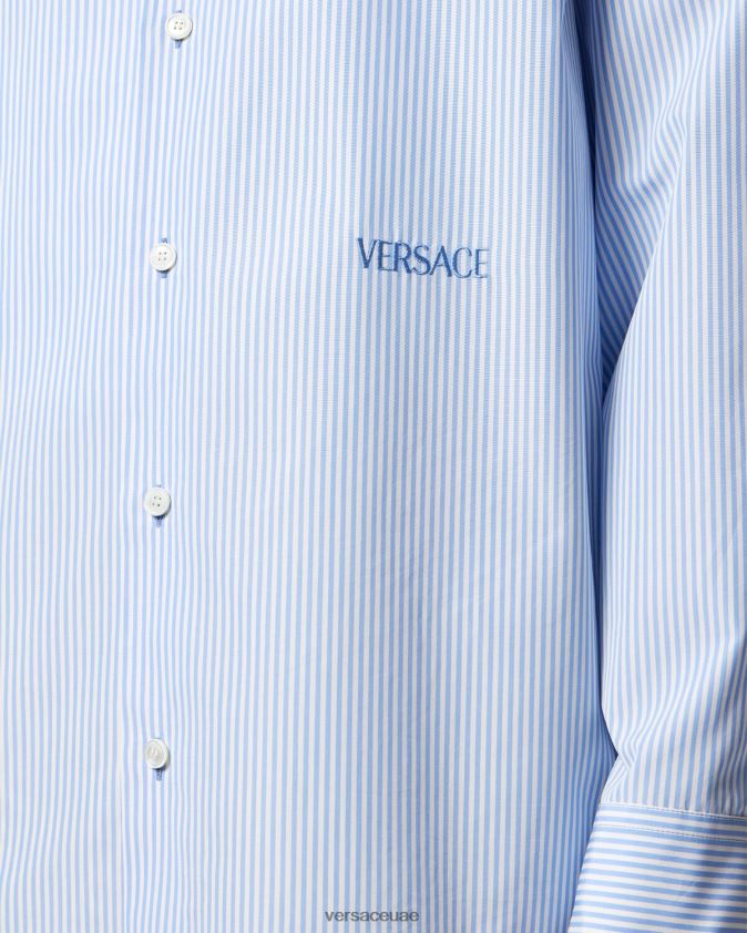 رجال قميص الباروك صدف مخطط Versace مطبعة 0FVD2J1293 ملابس