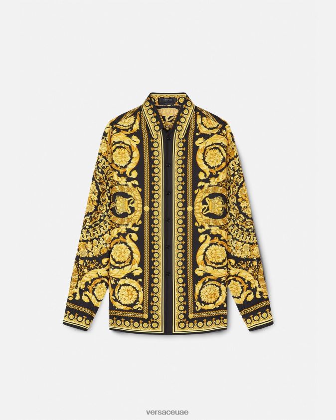 رجال قميص حريري باروكو Versace مطبعة 0FVD2J1296 ملابس