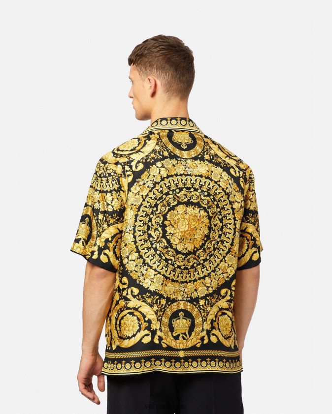 رجال قميص حريري باروكو Versace مطبعة 0FVD2J1297 ملابس