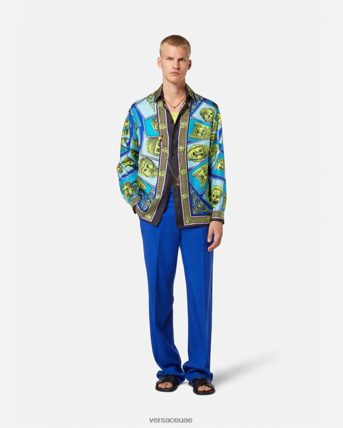 رجال قميص من الحرير Versace مطبعة 0FVD2J1305 ملابس