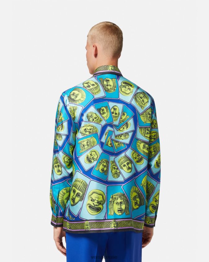 رجال قميص من الحرير Versace مطبعة 0FVD2J1305 ملابس