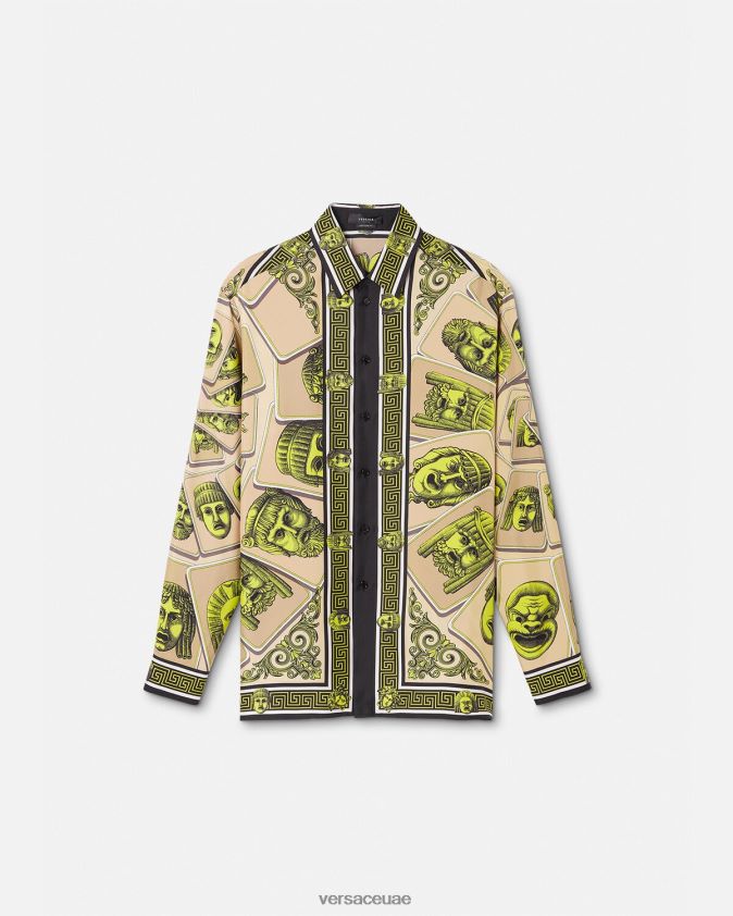 رجال قميص من الحرير Versace مطبعة 0FVD2J1306 ملابس