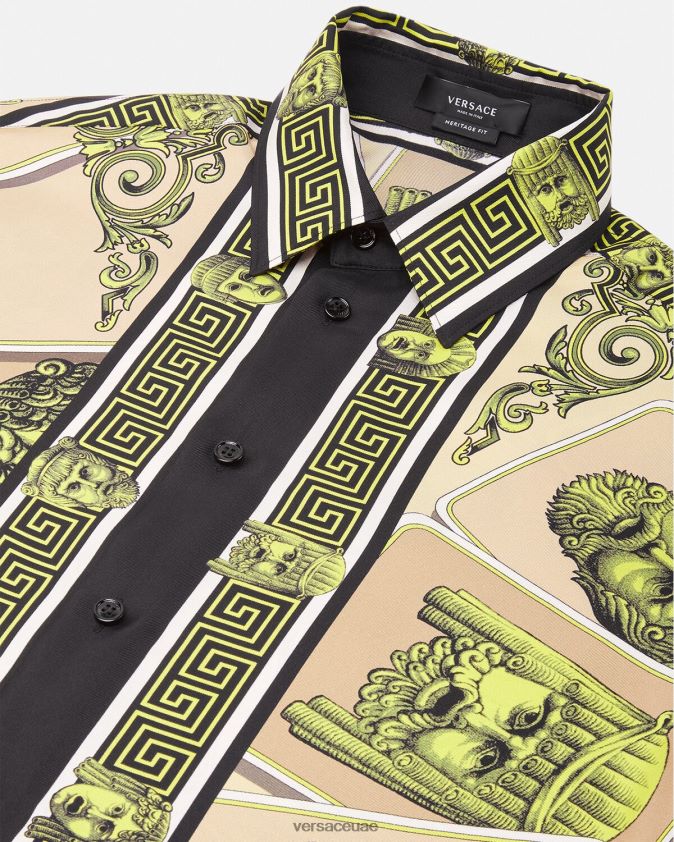 رجال قميص من الحرير Versace مطبعة 0FVD2J1306 ملابس