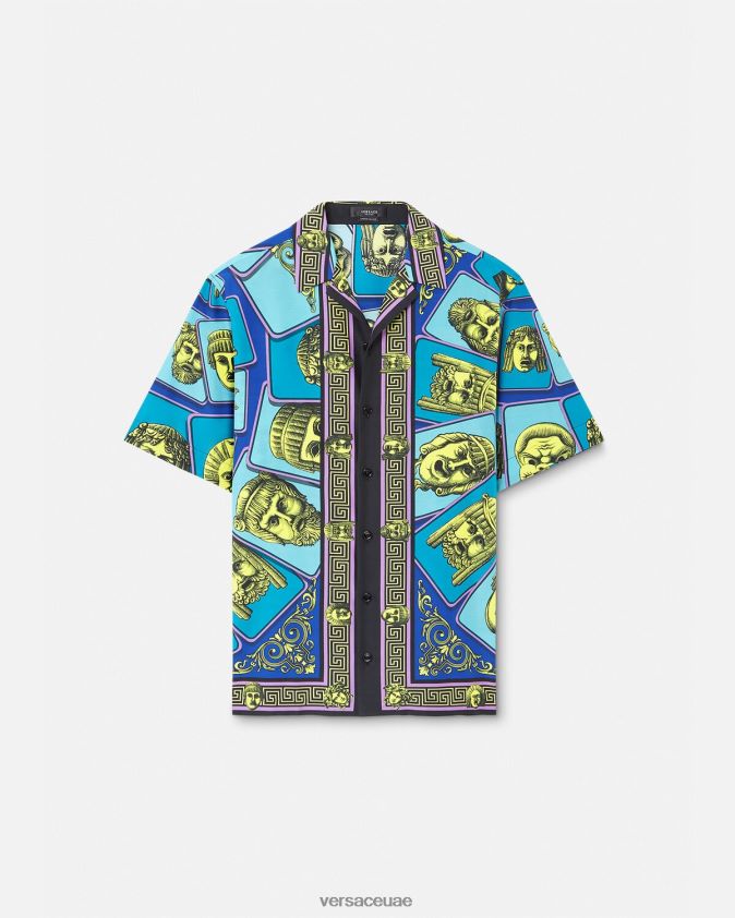 رجال قميص من مزيج القطن Versace مطبعة 0FVD2J1309 ملابس