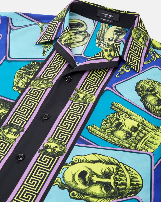 رجال قميص من مزيج القطن Versace مطبعة 0FVD2J1309 ملابس