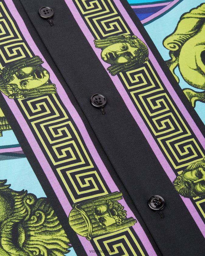 رجال قميص من مزيج القطن Versace مطبعة 0FVD2J1309 ملابس