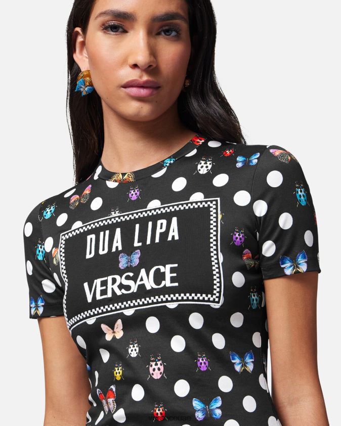 نحيف تي شيرت الفراشات المطرزة Versace مطبعة 0FVD2J130 ملابس