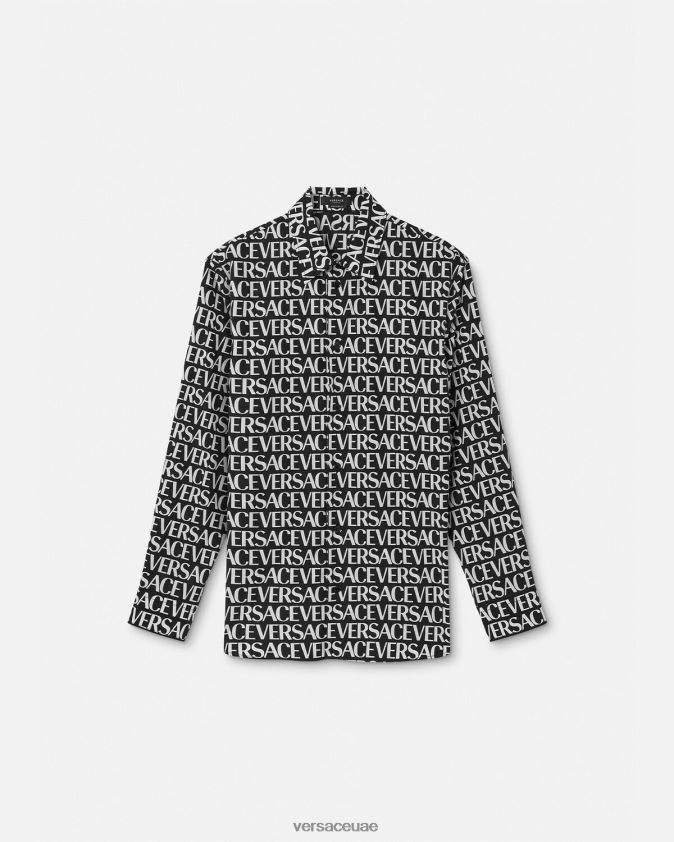 رجال انحاء القميص Versace أسود وطباعة 0FVD2J1314 ملابس