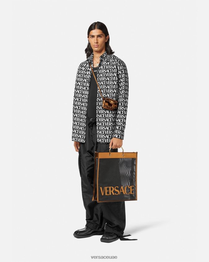 رجال انحاء القميص Versace أسود وطباعة 0FVD2J1314 ملابس