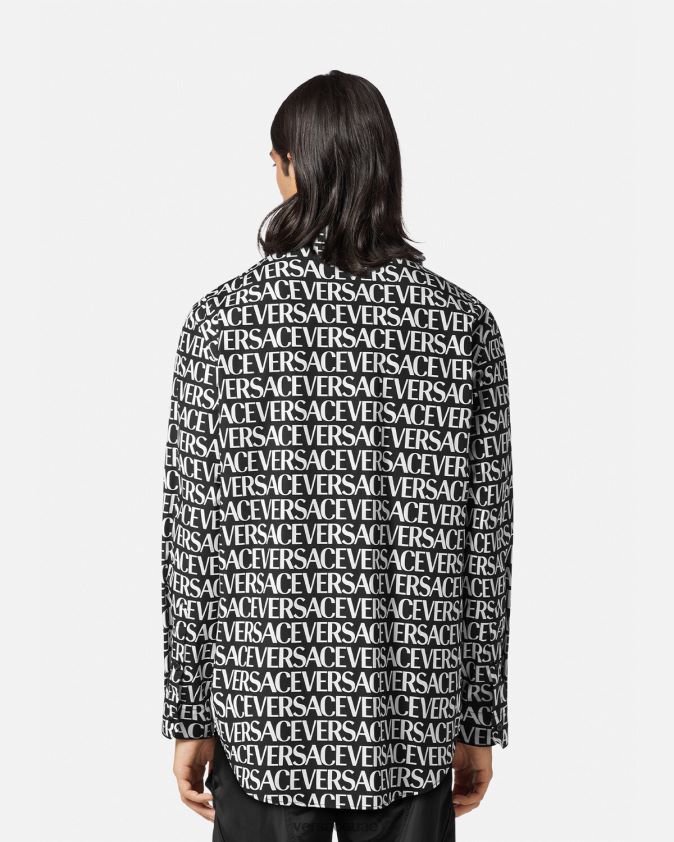 رجال انحاء القميص Versace أسود وطباعة 0FVD2J1314 ملابس
