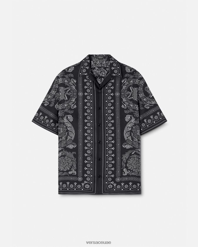 رجال قميص من الحرير بتصميم باروكو Versace مطبعة 0FVD2J1315 ملابس
