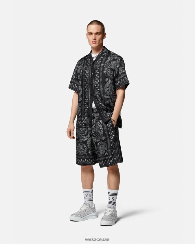 رجال قميص من الحرير بتصميم باروكو Versace مطبعة 0FVD2J1315 ملابس