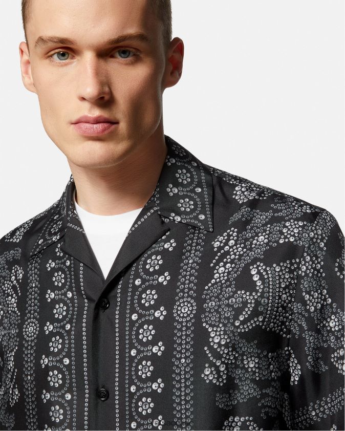 رجال قميص من الحرير بتصميم باروكو Versace مطبعة 0FVD2J1315 ملابس