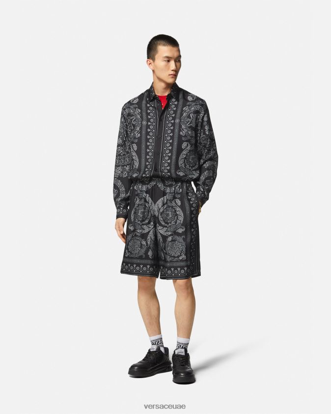 رجال قميص من الحرير بتصميم باروكو Versace مطبعة 0FVD2J1316 ملابس