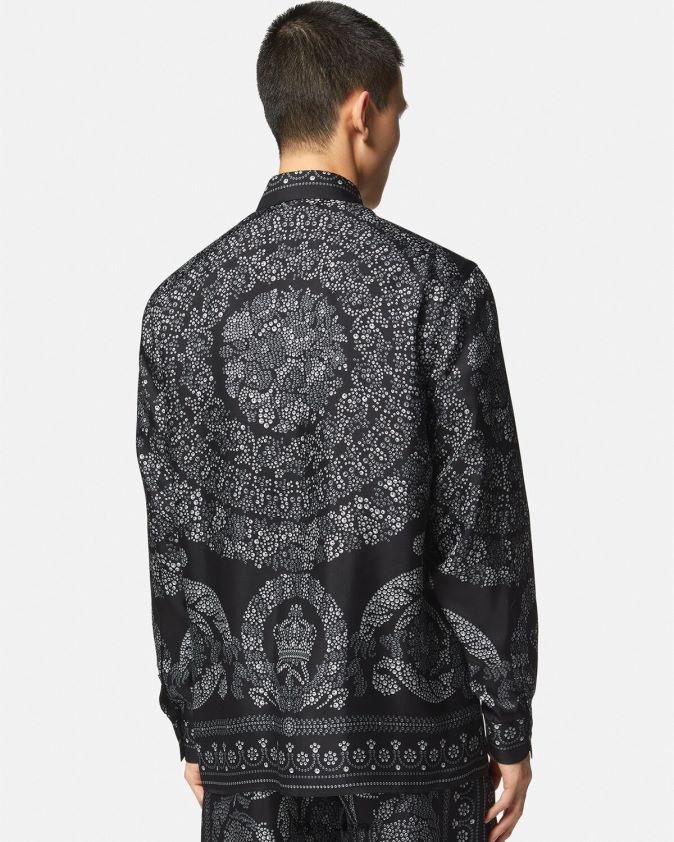 رجال قميص من الحرير بتصميم باروكو Versace مطبعة 0FVD2J1316 ملابس