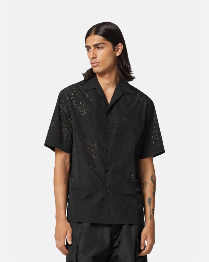 رجال قميص باروكو مقطوع بالليزر Versace أسود 0FVD2J1323 ملابس