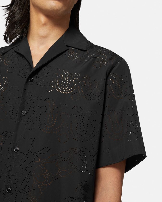 رجال قميص باروكو مقطوع بالليزر Versace أسود 0FVD2J1323 ملابس
