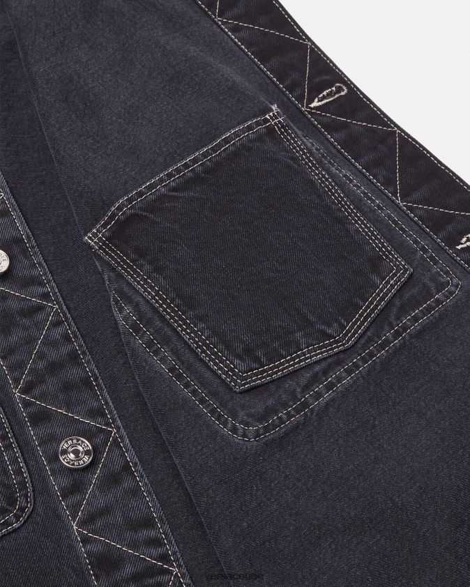 رجال قميص جينز بشعار الماركة Versace رمادي 0FVD2J1324 ملابس