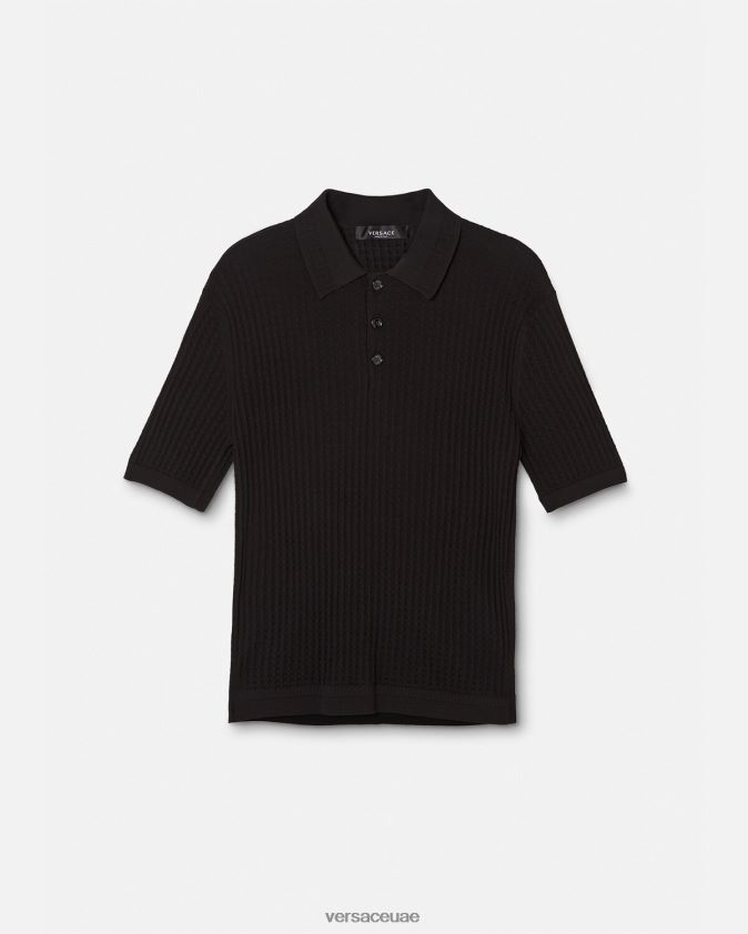 رجال قميص بولو اليونان Versace أسود 0FVD2J1337 ملابس