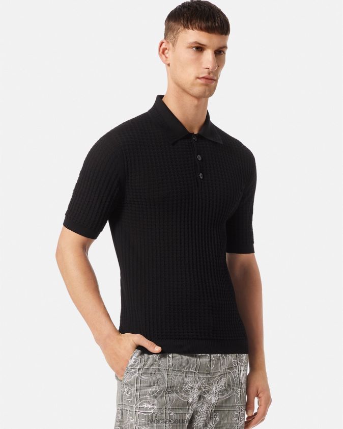 رجال قميص بولو اليونان Versace أسود 0FVD2J1337 ملابس