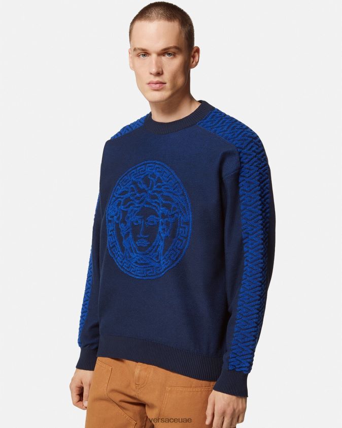 رجال سترة تيري لا غريكا ميدوسا Versace أزرق 0FVD2J1338 ملابس