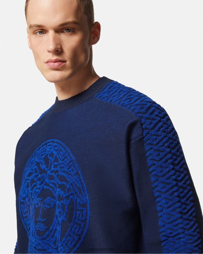 رجال سترة تيري لا غريكا ميدوسا Versace أزرق 0FVD2J1338 ملابس