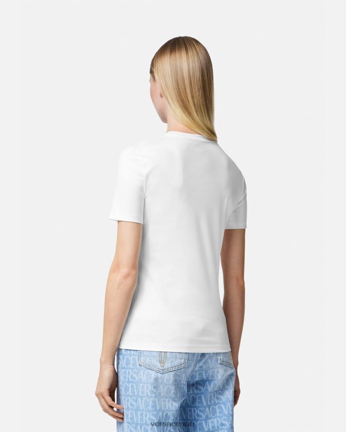 نحيف تي شيرت كريستال لا ميدوسا Versace ذهب ابيض 0FVD2J133 ملابس