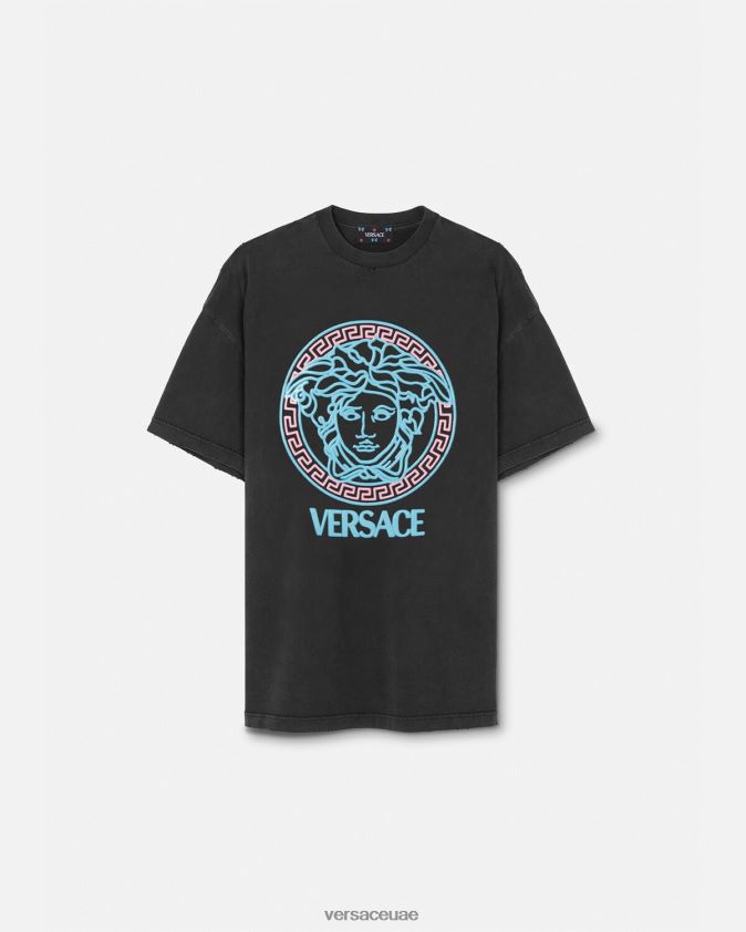 نحيف تيشيرت بطبعة شعار ميدوسا Versace أسود 0FVD2J134 ملابس