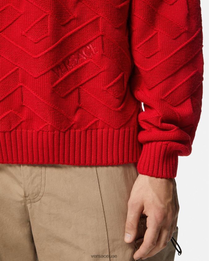 رجال سترة متماسكة لا اليونان Versace أحمر 0FVD2J1342 ملابس