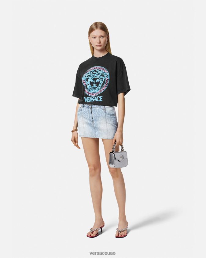 نحيف تيشيرت بطبعة شعار ميدوسا Versace أسود 0FVD2J134 ملابس